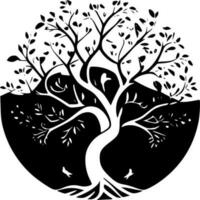 Tree of Life, Black and White Vector illustration