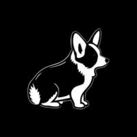 corgi - minimalista y plano logo - vector ilustración