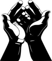 Hands, Black and White Vector illustration