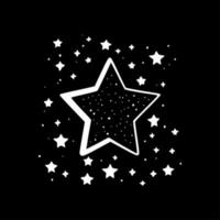 estrellas - negro y blanco aislado icono - vector ilustración