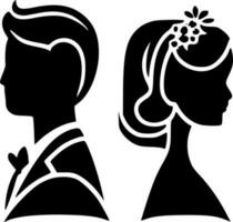 Wedding, Minimalist and Simple Silhouette - Vector illustration