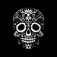 Sugar Skull, Black and White Vector illustration