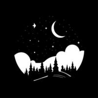 Night Sky, Minimalist and Simple Silhouette - Vector illustration