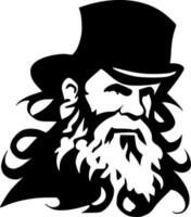 Leprechaun, Black and White Vector illustration