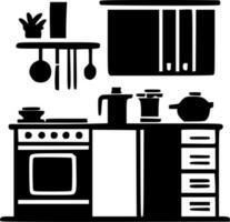 Kitchen, Minimalist and Simple Silhouette - Vector illustration