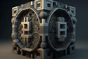 Bitcoin blockchain technology, crypthocurrency, future internet financial system photo