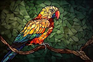 picture of parrot sitting on the branch photo