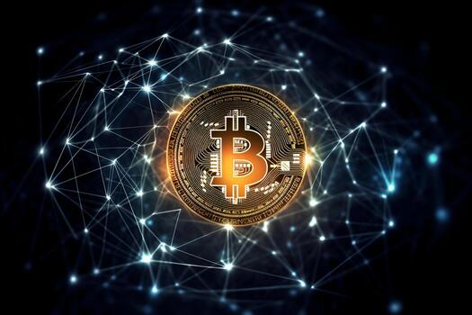 Bitcoin blockchain technology, crypthocurrency, future internet financial system photo