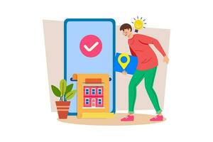 Airbnb host providing local recommendations and hospitality for guests. vector