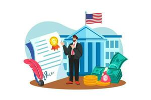 The Federal Reserve sets monetary policy in the US. vector