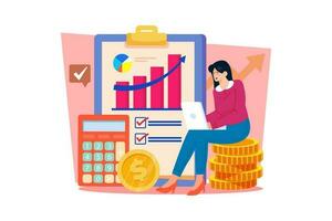 Accountant creating a financial plan for a small business. vector