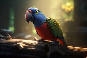 picture of parrot sitting on the branch photo