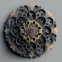 3d picture of mandala pattern background photo