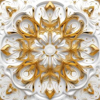 ai generado 3d imagen de mandala modelo antecedentes foto