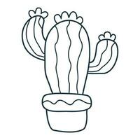 hand drawn vector cactuse in the pot