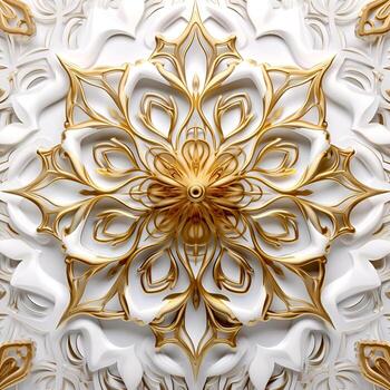 ai generado 3d imagen de mandala modelo antecedentes foto