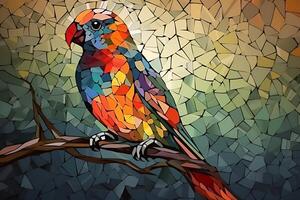 picture of parrot sitting on the branch photo