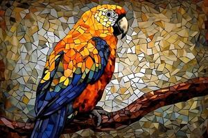 picture of parrot sitting on the branch photo