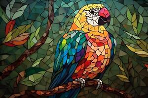 picture of parrot sitting on the branch photo