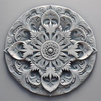 ai generado 3d imagen de mandala modelo antecedentes foto