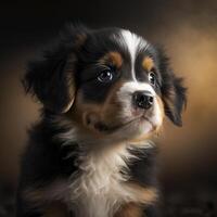 beautiful puppy portrait. illustration photo