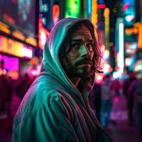 Jesús en hoy mundo. ai generado ilustración. foto
