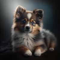 beautiful puppy portrait. illustration photo