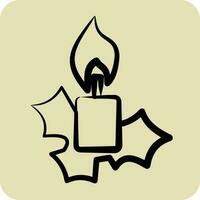 Icon Xmas Candle. suitable for House symbol. hand drawn style. simple design editable. design template vector