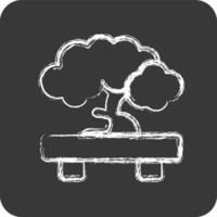 Icon Bonsai. suitable for Japanese symbol. chalk Style. simple design editable. design template vector