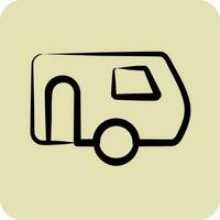 Icon Caravanning. suitable for education symbol. hand drawn style. simple design editable. design template vector