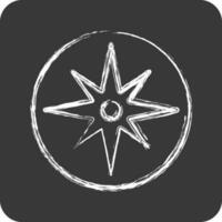 Icon Wind Rose. suitable for education symbol. chalk Style. simple design editable. design template vector