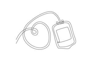 Continuous one line drawing World blood day concept. Single line draw design vector graphic illustration.