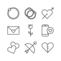 Editable Set Icon of Valentine Romance, Vector illustration isolated on white background. using for Presentation, website or mobile app