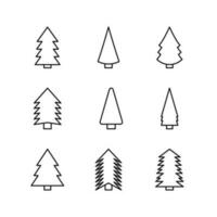 Editable Set Icon of Christmas Tree, Vector illustration isolated on white background. using for Presentation, website or mobile app