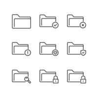 Editable Set Icon of Folder, Vector illustration isolated on white background. using for Presentation, website or mobile app