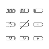 Editable Set Icon of Battery, Vector illustration isolated on white background. using for Presentation, website or mobile app