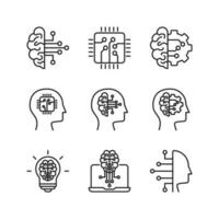 Editable Set Icon of Artificial Intelligence, Vector illustration isolated on white background. using for Presentation, website or mobile app