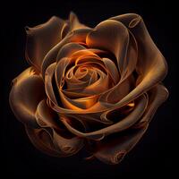 close up of a rose on a black background. . photo