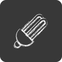 Icon Eco Bulb. suitable for Ecology symbol. chalk Style. simple design editable. design template vector