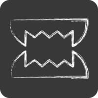 Icon Teeth. suitable for Halloween symbol. chalk Style. simple design editable. design template vector