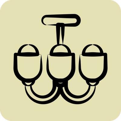 Icon Chandelier. suitable for House symbol. hand drawn style. simple design editable. design template
