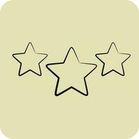 Icon 3 Stars. related to Stars symbol. hand drawn style. simple design editable. simple vector icons
