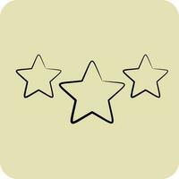 Icon 3 Stars. related to Stars symbol. hand drawn style. simple design editable. simple vector icons