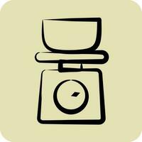 Icon Kitchen Scales. suitable for Bakery symbol. hand drawn style. simple design editable. design template vector