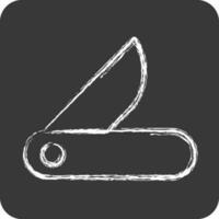 Icon Clasp-Knife. suitable for education symbol. chalk Style. simple design editable. design template vector