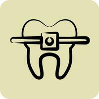 Icon Braces. suitable for medicine symbol. hand drawn style. simple design editable. design template vector