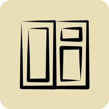 icono ventana. adecuado para edificio símbolo. mano dibujado estilo. sencillo diseño editable. diseño modelo vector