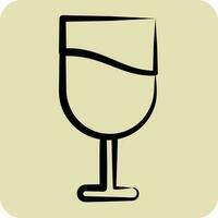 Icon Wine. suitable for education symbol. hand drawn style. simple design editable. design template vector