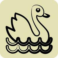 icono cisne. adecuado para educación símbolo. mano dibujado estilo. sencillo diseño editable. diseño modelo vector