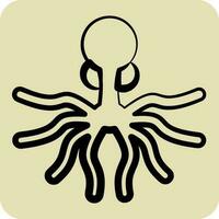 Icon Oktopus. suitable for seafood symbol. hand drawn style. simple design editable. design template vector